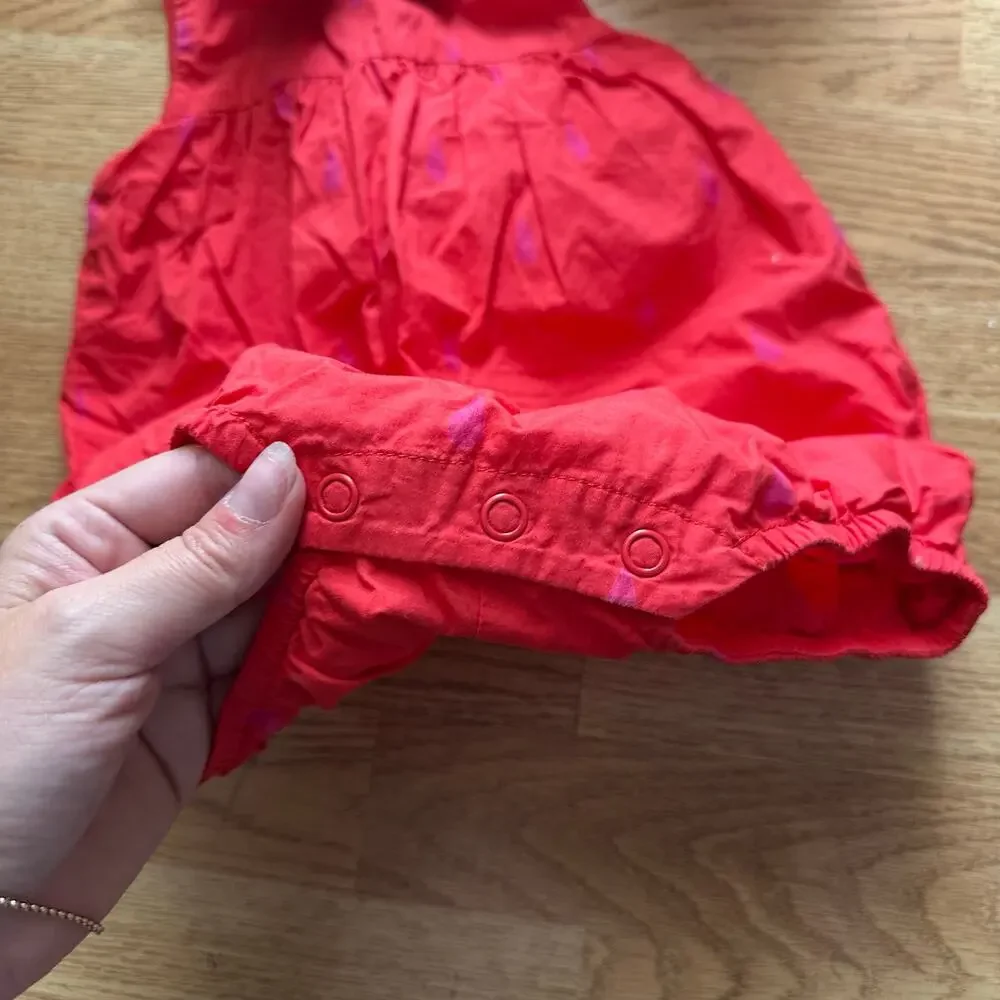 Baby Boden Strawberry Romper & bonnset set 6-9 months